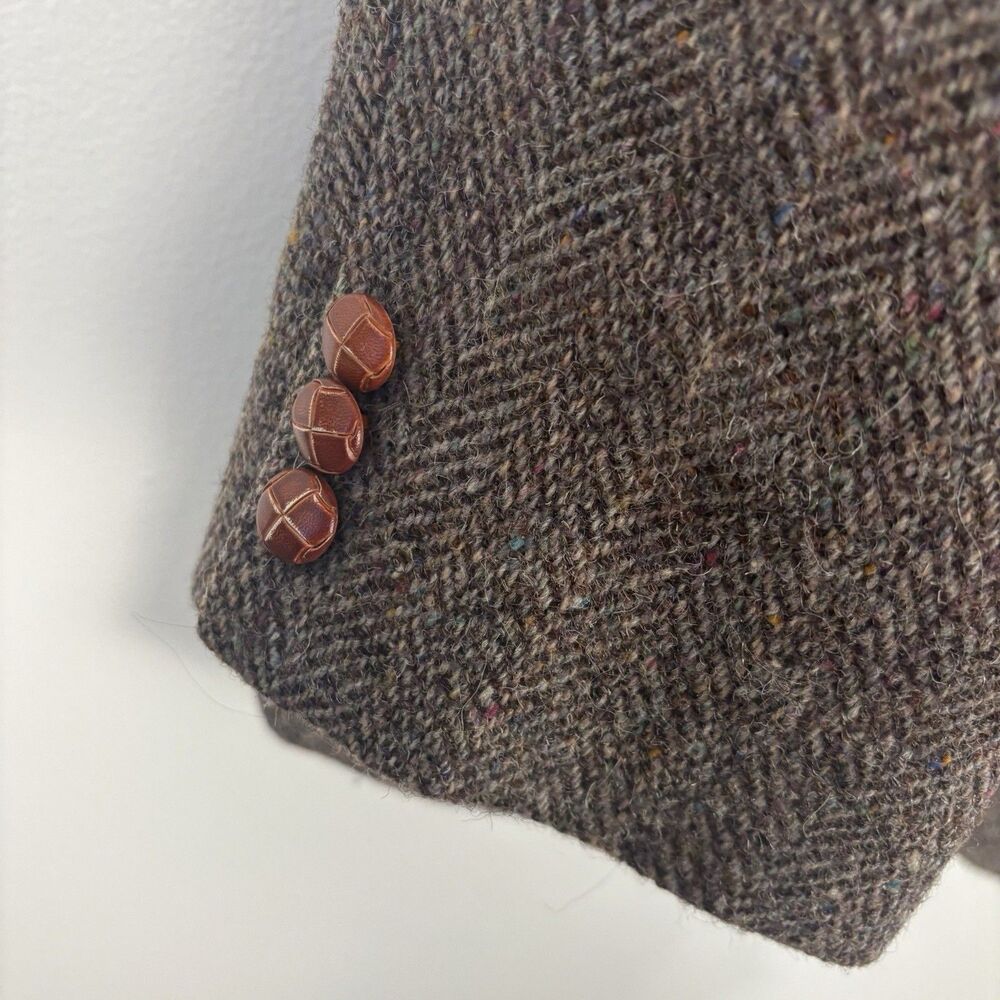 VTG Today's Man Woolmark Wool Tweed Size 41 Mens Sports Coat Blazer Jacket Brown - Picture 9 of 13